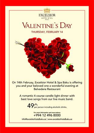 Excelsior Hotel Baku To Host Special Program On St. Valentine’s Day