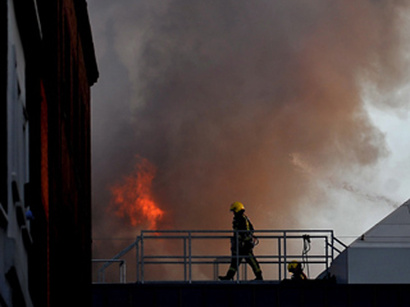 عکس: آتش سوزی کارخانه در غرب مسکو / روسیه