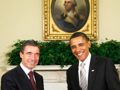 عکس: اوباما و راسموسن امادگی برای اجلاس ناتو را مورد بحث قرار دادند / آمریکا